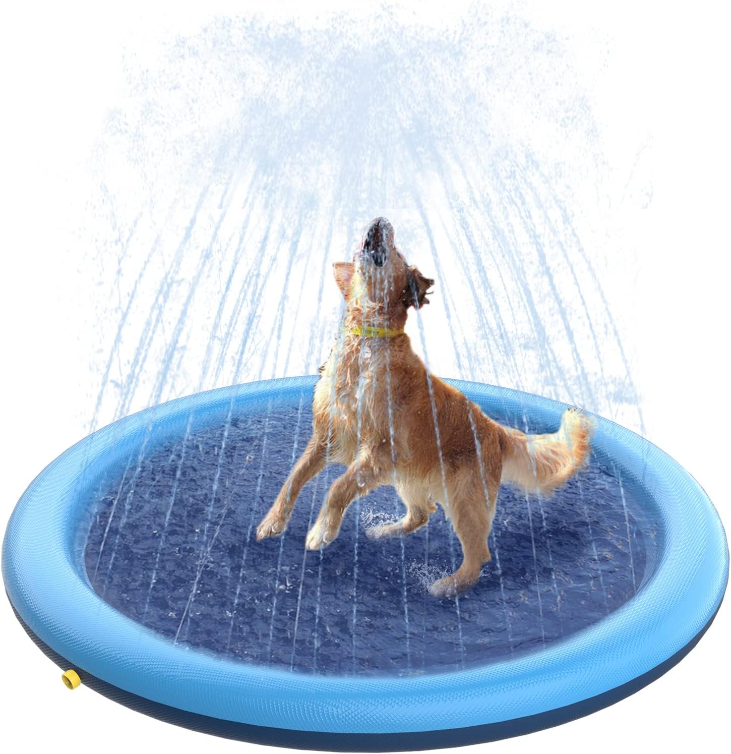 Dog Splash Pad 51" Anti-Slip Dog Pool for Large Dogs 0.58 Mm Thick Dog Sprinkler Outdoor Dog Toys - Dog Accessories for Large Dogs